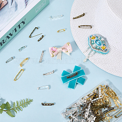 120Pcs 12 Styles Iron Brooch Findings&nbsp;IFIN-SP0001-31