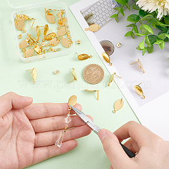 30Pcs 201 Stainless Steel Stud Earring Findings&nbsp;STAS-UN0041-65