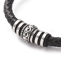 304 Stainless Steel Column Beaded Bracelet with Magnetic Clasps&nbsp;BJEW-P275-21