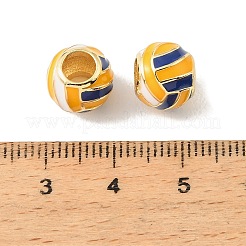 Sports Ball Brass Enamel European Beads&nbsp;KK-CBAF2EC-03G-05