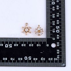 6 Pieces Flower Clear Cubic Zirconia Charm Pendant Brass Flower Charm Long-Lasting Plated Pendant for Jewelry Necklace Earring Making Crafts&nbsp;JX399A
