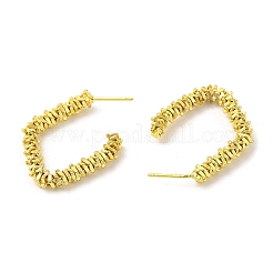 Rack Plating Brass Beaded Rhombus Stud Earrings for Women&nbsp;EJEW-D059-30G