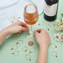 14Pcs 14 Colors Stainless Steel Rhinestone Wine Glass Charms&nbsp;AJEW-BC00020