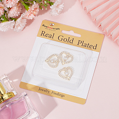 6Pcs Rack Plating Brass Micro Pave Clear Cubic Zirconia Pendants&nbsp;KK-BBC0016-04