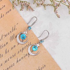 Crescent Moon & Star Drop Earrings&nbsp;JE911A