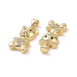 Brass Cubic Zirconia Pendants&nbsp;KK-G453-04G