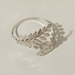 1Pc Leaf Alloy Arm Cuff Bangles for Women&nbsp;AJEW-CY0001-33P