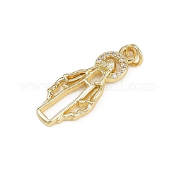 Brass Micro Pave Cubic Zirconia Pendants&nbsp;KK-D409-43G-B