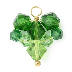 4Pcs 4 Color Faceted Glass Beaded Pendants&nbsp;PALLOY-TA00061