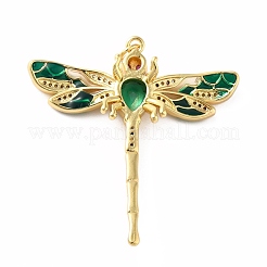 Rack Plating Brass Micro Pave Cubic Zirconia Pendants&nbsp;KK-E281-07G-01