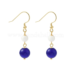 Electroplated 304 Stainless Steel Cat Eye Dangle Earrings&nbsp;EJEW-Z129-14G-02