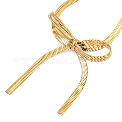 Bowknot 304 Stainless Steel Snake Chain Bracelets for Women&nbsp;BJEW-G721-01G