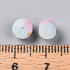 Frosted Baking Paint Crackle Glass Beads with Glitter Powder&nbsp;LS-DGLA-T004-6mm-01L