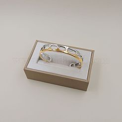 Two Tone 304 Stainless Steel Cuff Bangles for Women&nbsp;WGC98AD-01