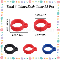66Pcs 3 Colors Silicone Pendant&nbsp;SIL-GF0001-45C