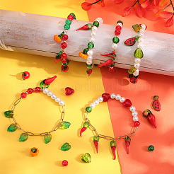 Brass Lampwork with Glass Chili Bracelet Kit&nbsp;DIY-SC0026-91