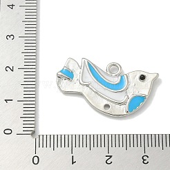 Platinum Brass Enamel Robin Bird Pendants&nbsp;KK-L224-060P-02
