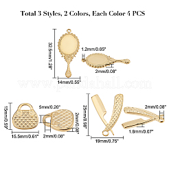 12Pcs 6 Style 304 Stainless Steel Pendants&nbsp;STAS-UN0027-36