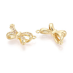 Brass Micro Pave Cubic Zirconia Pendants&nbsp;KK-N276-10G