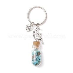 5Pcs 5 Styles Glass Wishing Bottle Pendant Keychains&nbsp;KEYC-JKC00717