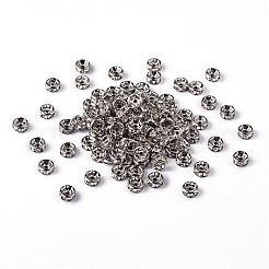 Brass Rhinestone Spacer Beads&nbsp;RB-A014-Z6mm-01P-NF