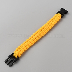 Survival Polyester Cord Bracelet with Plastic Clasps for Hiking Camping Outdoor&nbsp;BJEW-WH0018-54B
