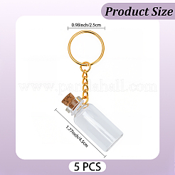 5Pcs Glass Bottle Keychains&nbsp;KEYC-CP0001-45
