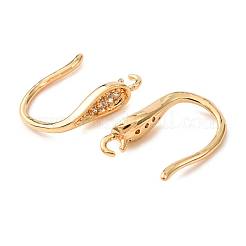 Brass Micro Pave Cubic Zirconia Earring Hooks&nbsp;KK-CBA8EB2-10G