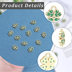 12Pcs Brass Micro Pave Cubic Zirconia Charms&nbsp;KK-BBC0027-44