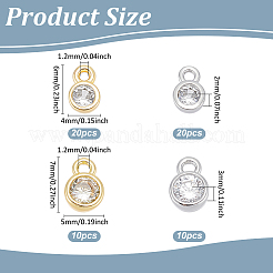 60Pcs Brass Micro Pave Cubic Zirconia Charms&nbsp;KK-WR0001-72