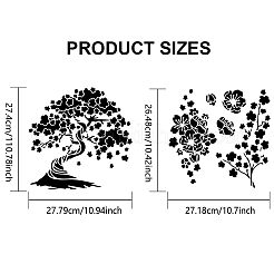 2Pcs 2 Styles PET Hollow Out Drawing Painting Stencils&nbsp;DIY-MA0003-49