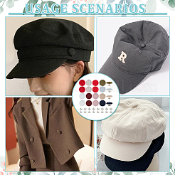 20 Sets 10 Colors Cloth with Aluminum Buttons&nbsp;BUTT-BC0001-10B
