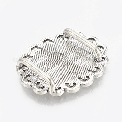 Tibetan Style Alloy Slide Charms Cabochon Settings&nbsp;TIBEB-R068-23AS-LF