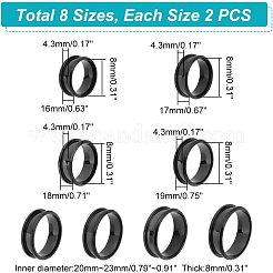 16pcs 8 Style Stainless Steel Grooved Finger Ring Settings&nbsp;RJEW-UN0001-29