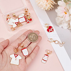 12Pcs 6 Styles Alloy Enamel Stethoscope Pendant Decorations&nbsp;HJEW-OC00068