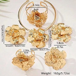 Flower Alloy Choker Necklaces & Stud Earrings & Cuff Bangles & Armlets Sets&nbsp;FS-WG1DD27-06