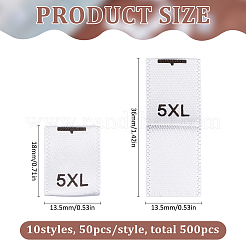 500Pcs 10 Styles Polyester Clothing Size Labels&nbsp;FIND-BC0014-07B