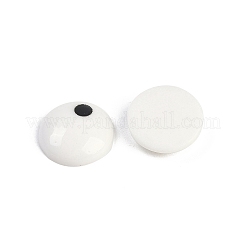 White and Black Flat Round Cartoon Resin Cabochons&nbsp;CRES-Q009-01K