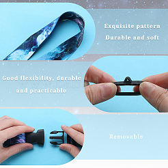 2Pcs 2 Style Polyester Ribbon Card Holder Lanyard&nbsp;DIY-GF0008-32