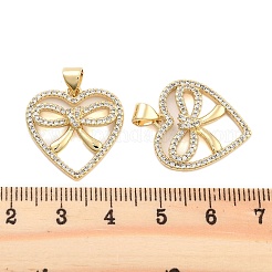 Brass Pave Clear Cubic Zirconia Pendants&nbsp;KK-U009-05D-G