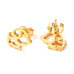 Ion Plating(IP) 304 Stainless Steel Stud Earrings&nbsp;EJEW-C001-10G