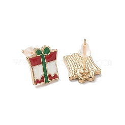 9 Pairs Christmas Alloy Enamel Stud Earrings&nbsp;EJEW-G449-01G
