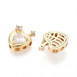 Brass Micro Pave Cubic Zirconia Beads&nbsp;KK-T071-50G