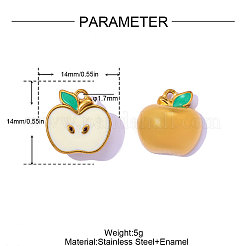 304 Stainless Steel Enamel Pendants&nbsp;STAS-OY017-28G