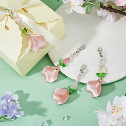 4Pcs 4 Styles Acrylic Petal Pendant Decorations&nbsp;HJEW-DR00316