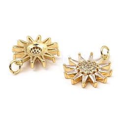 Rack Plating Brass Micro Pave Clear Cubic Zirconia Pendants&nbsp;KK-M253-10G-03