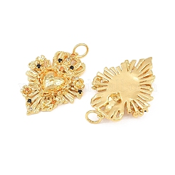 Brass Micro Pave Orange Cubic Zirconia Pendants&nbsp;CU-CBA7E9C-09A-G