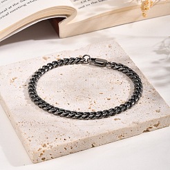 Stainless Steel Curb Chain Bracelets&nbsp;PW-WGD54F4-01