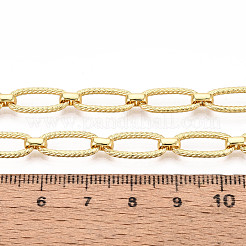 Brass Textured Oval Link Chains&nbsp;CHC-T018-37G