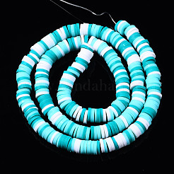 Handmade Polymer Clay Beads Strands&nbsp;CLAY-R089-6mm-085